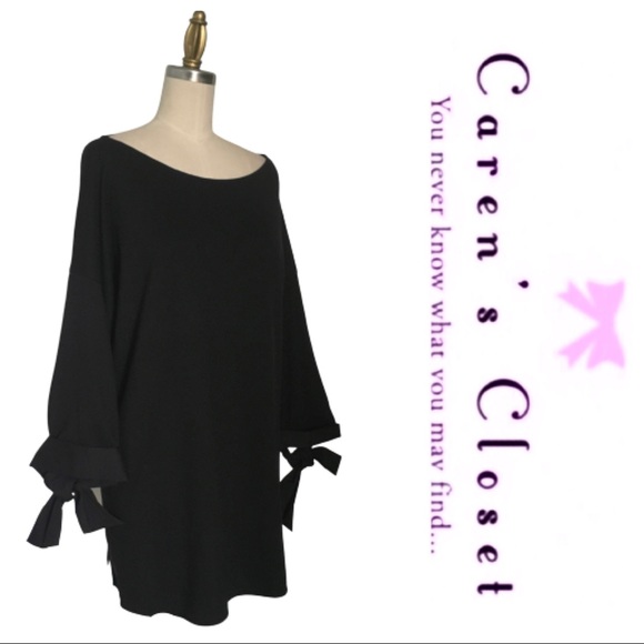 NWOT Layfayette 148 Black Catriona Bow Sleeve Top - Picture 3 of 8